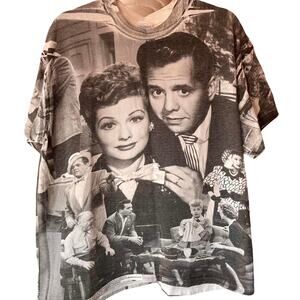 Vintage Y2K I Love Lucy AOP Double Sided Shirt Adult Large